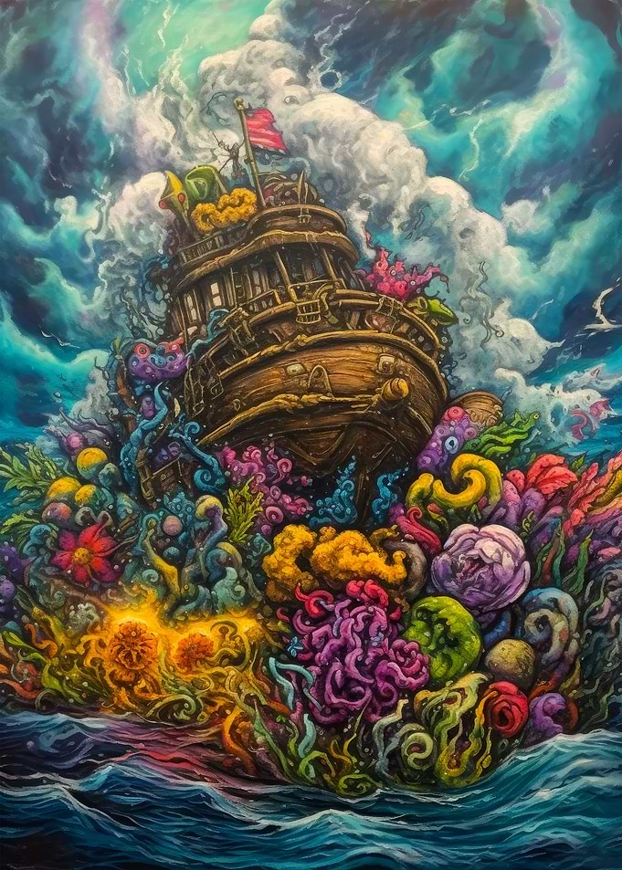The boat in the sea