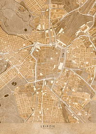 Leipzig center sepia map