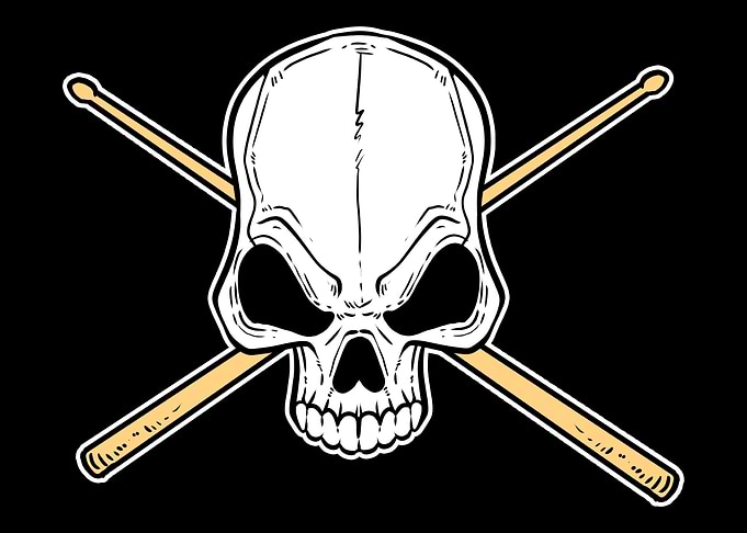 Drummer Skull Punk Gift