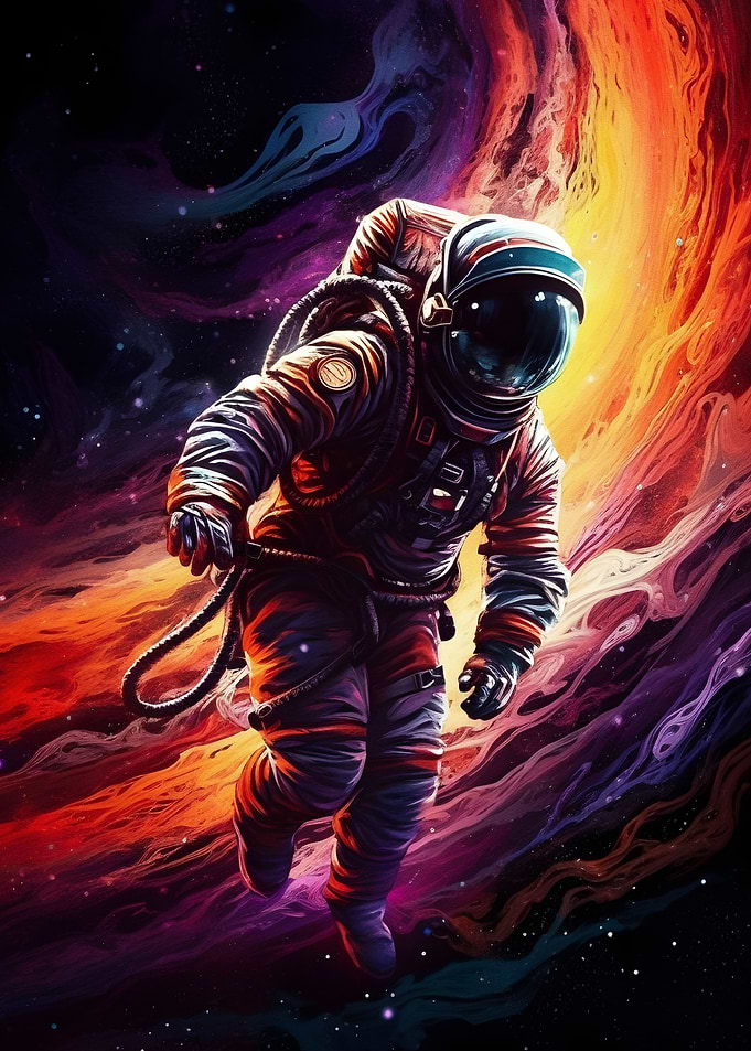 Astronaut liquid clouds
