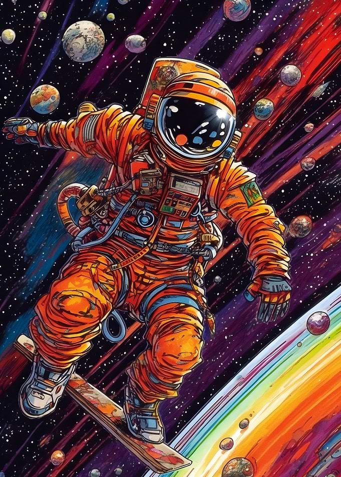 Astronaut Colorful line