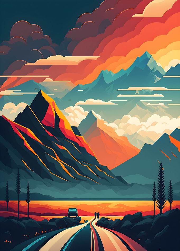 A lake and mountains
