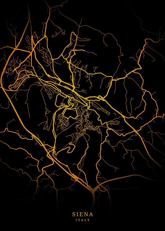 Siena City Map Gold