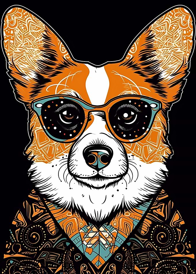 Corgi with sunglasses