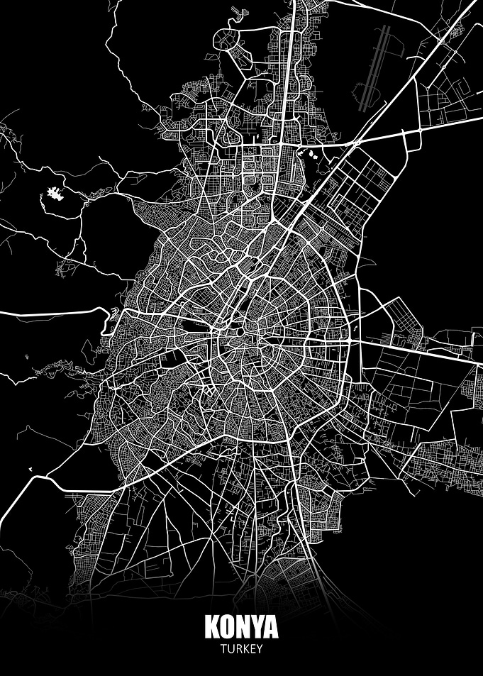 Konya Turkey Map