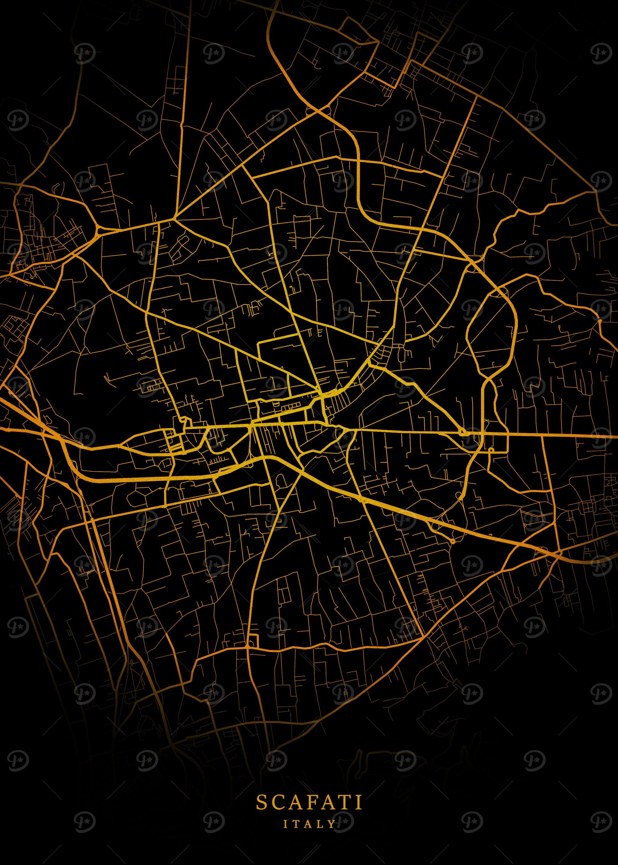 Scafati City Map Gold