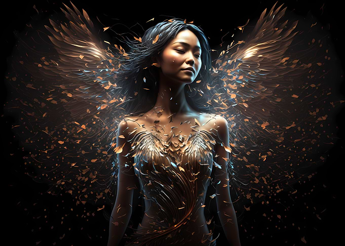 Glowing ephemeral being