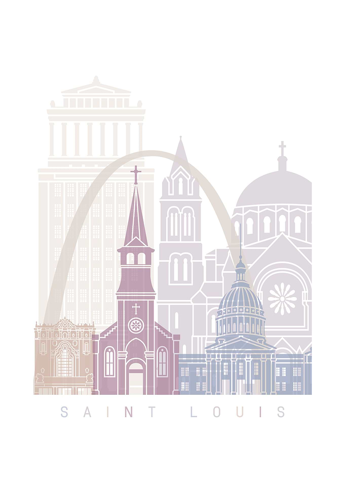 SAINT LOUIS SKYLINE POSTER