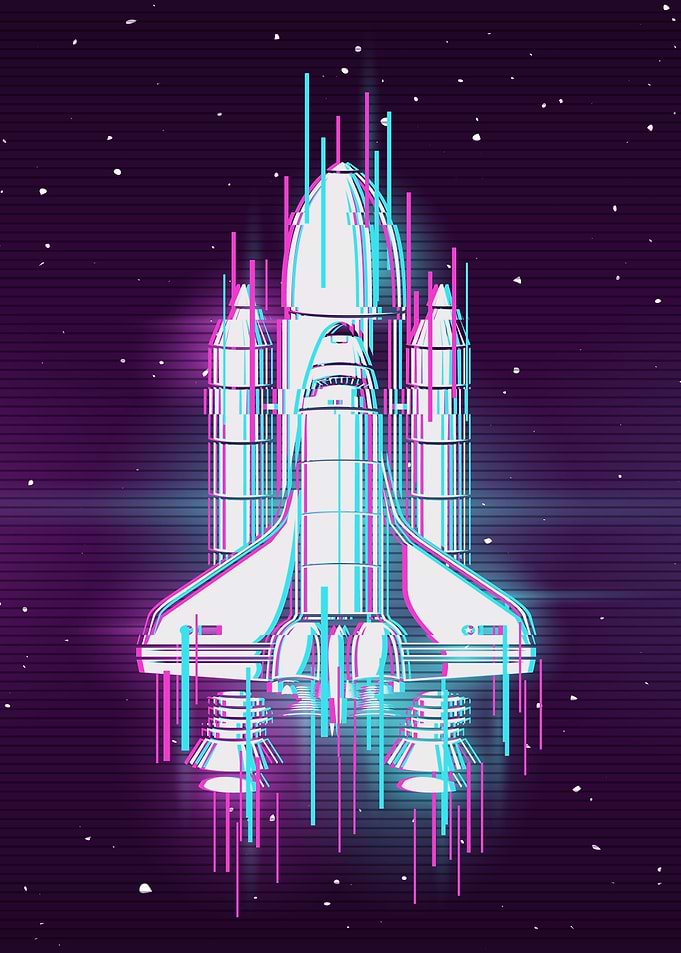 Vaporwave Space Ship