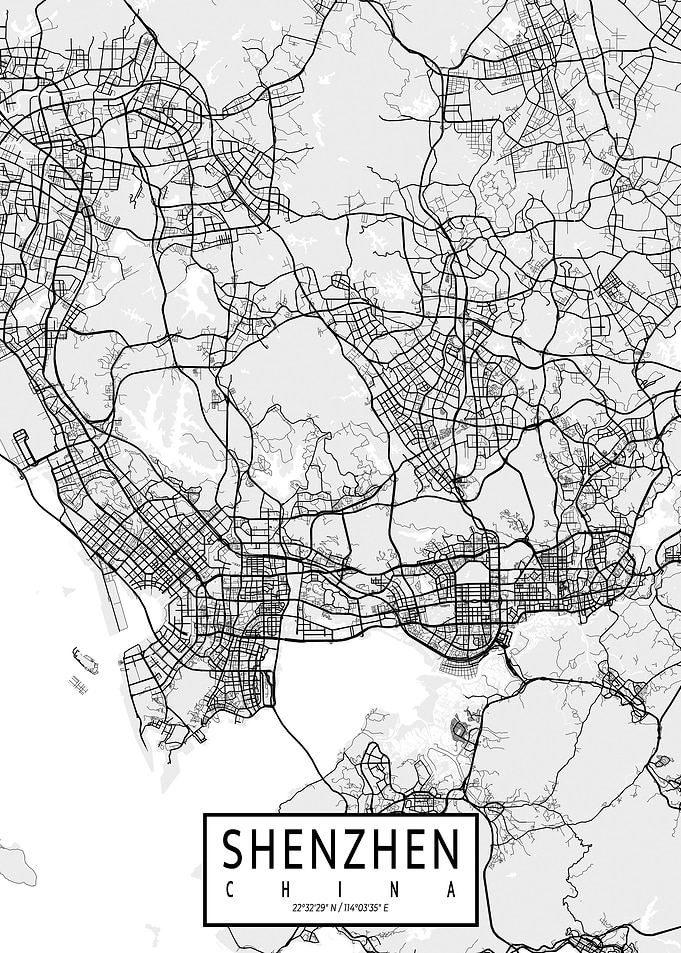Shenzhen City Map Light