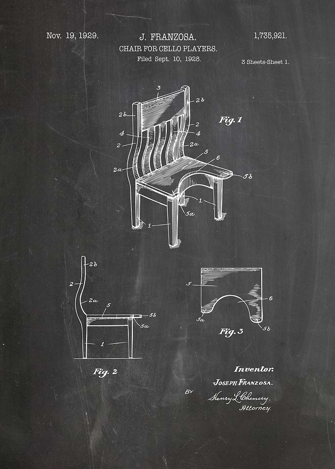 Black cello chair patent