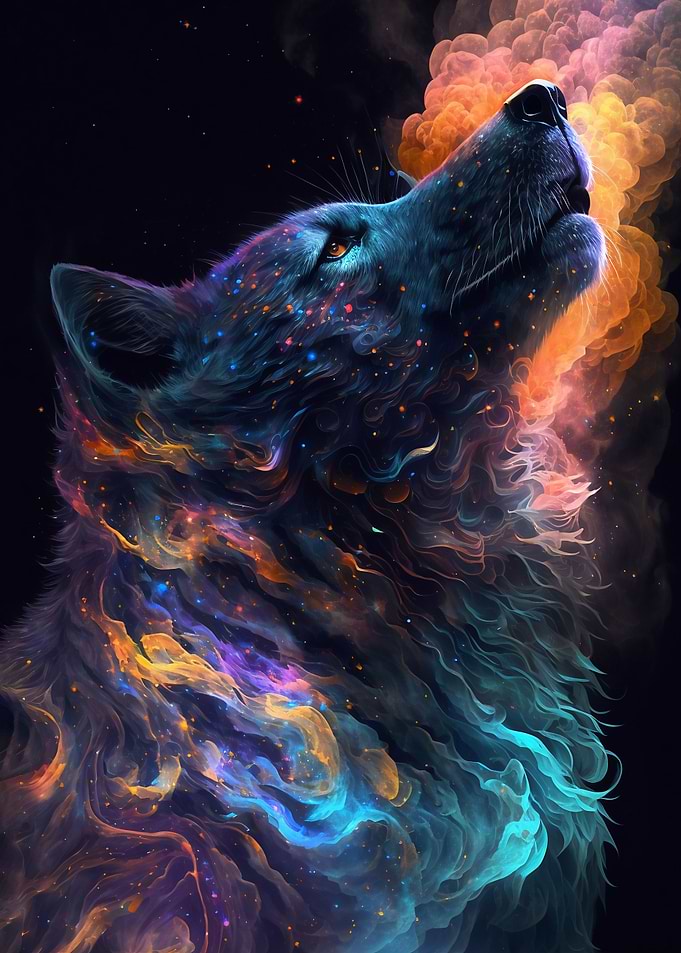 Galaxy Wolf Animal