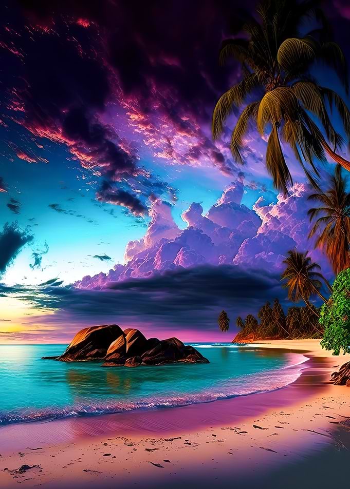 Beach sunset landscape