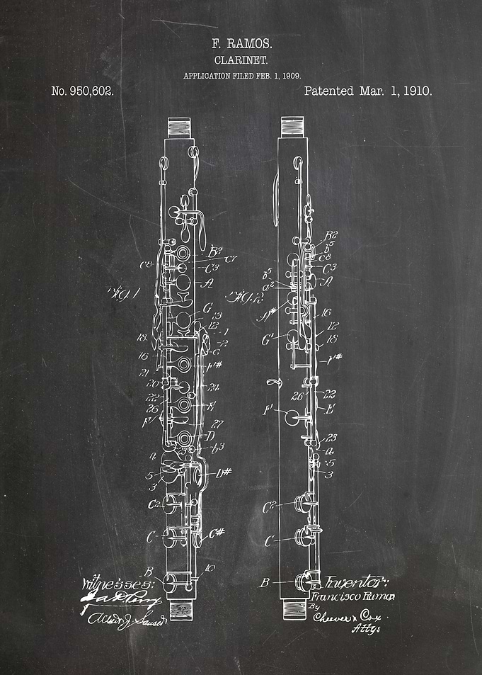 Clarinet patent 1910