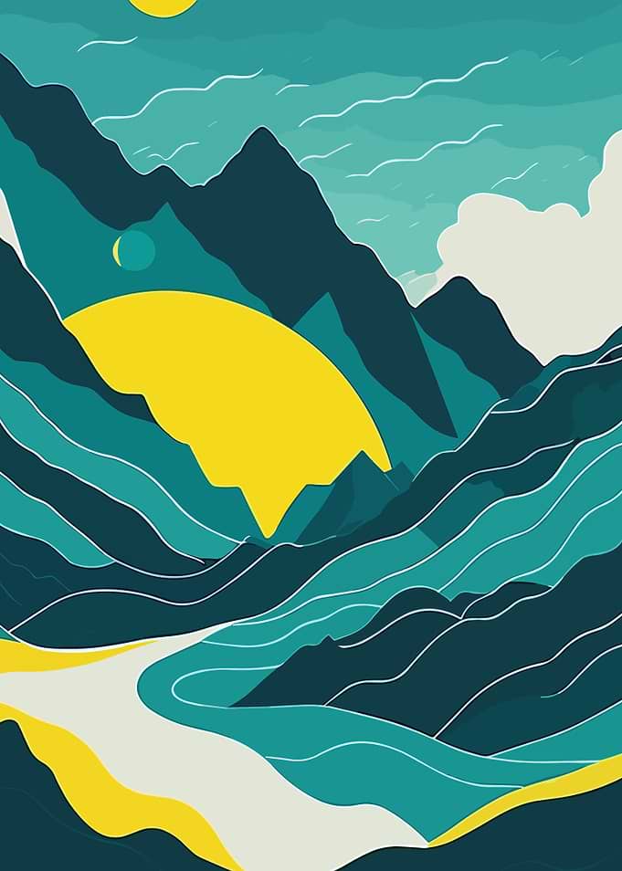 Mountain Beach landscape