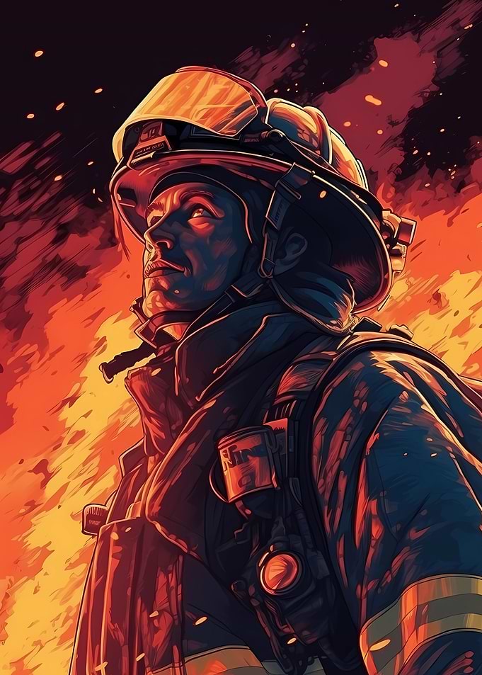 Firefighter Drawing