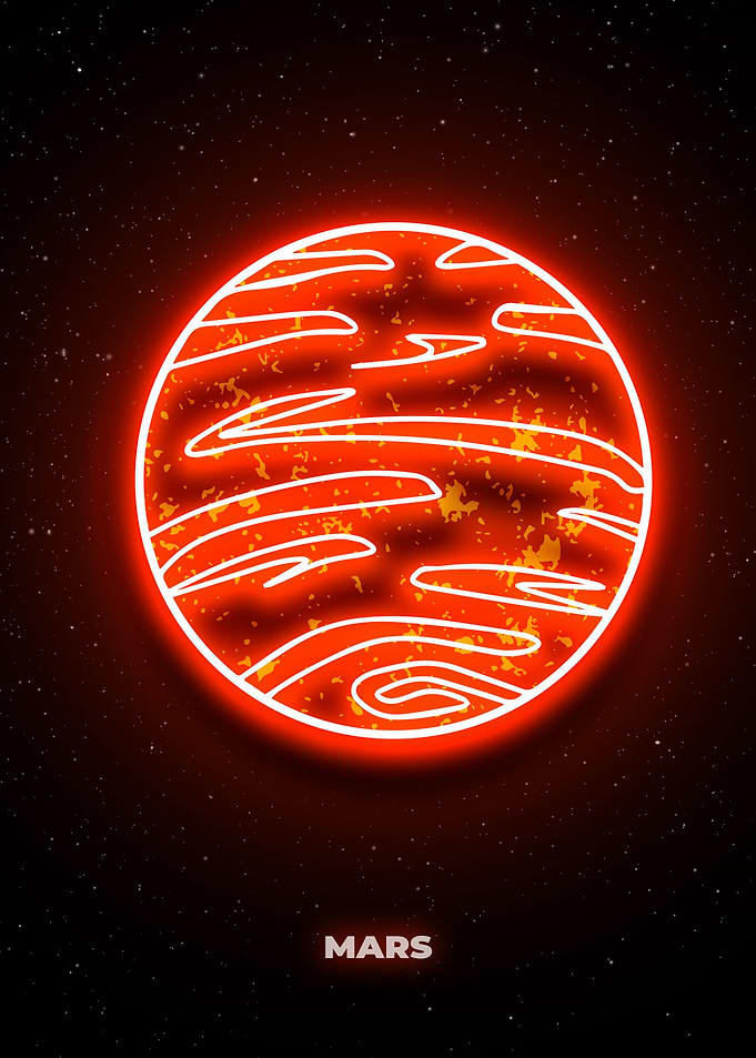 Mars neon planet
