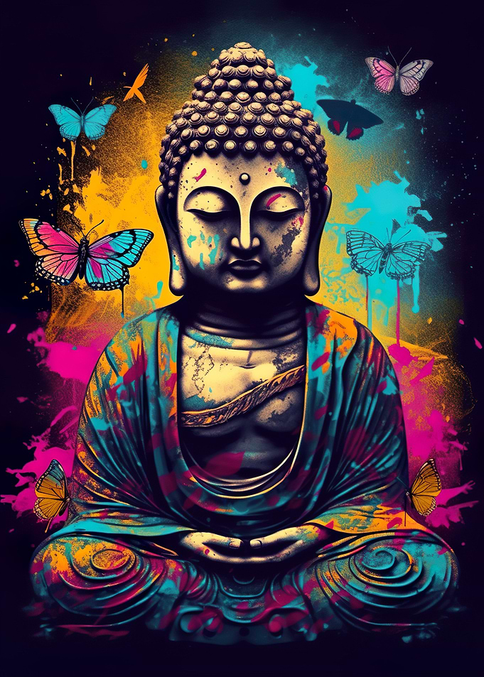 Buddha Butterfly Graffiti