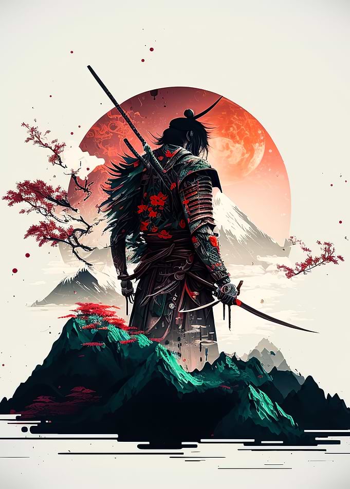 Samurai Japan Watercolor