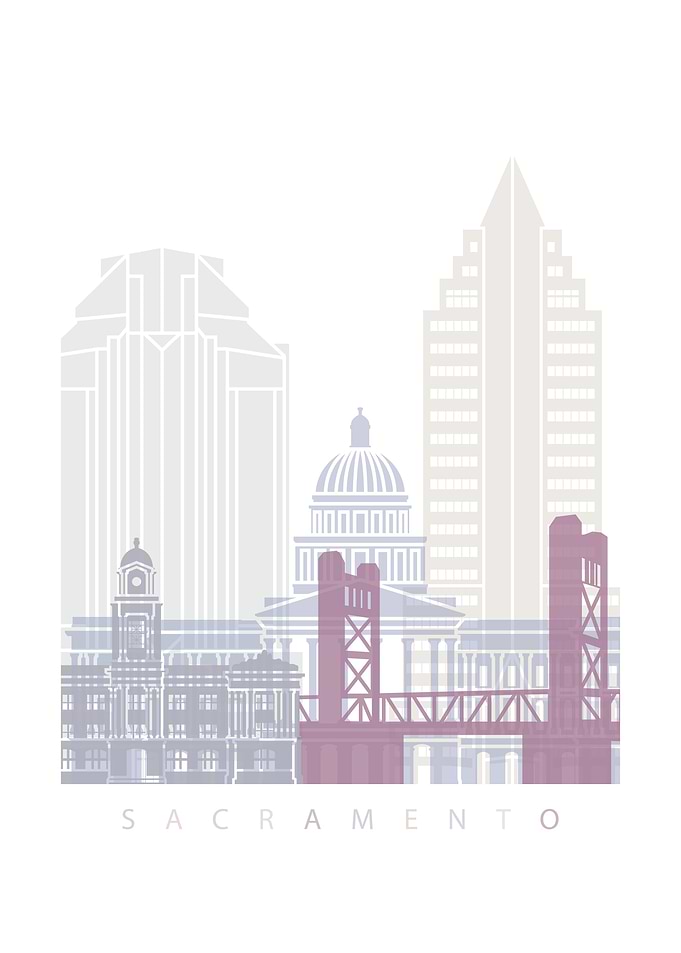 SACRAMENTO SKYLINE POSTER