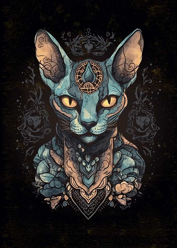Celestial Goth Sphinx Cat
