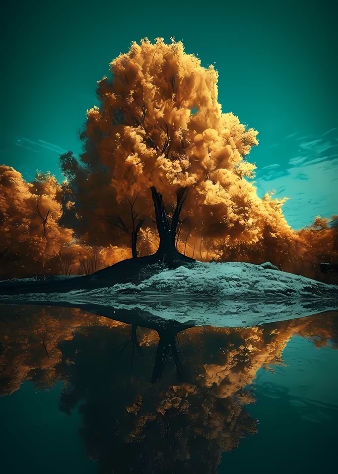 Yellow Tree Reflection