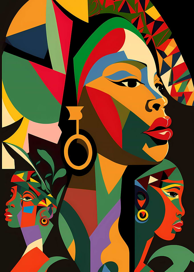 African Art Abstract Women