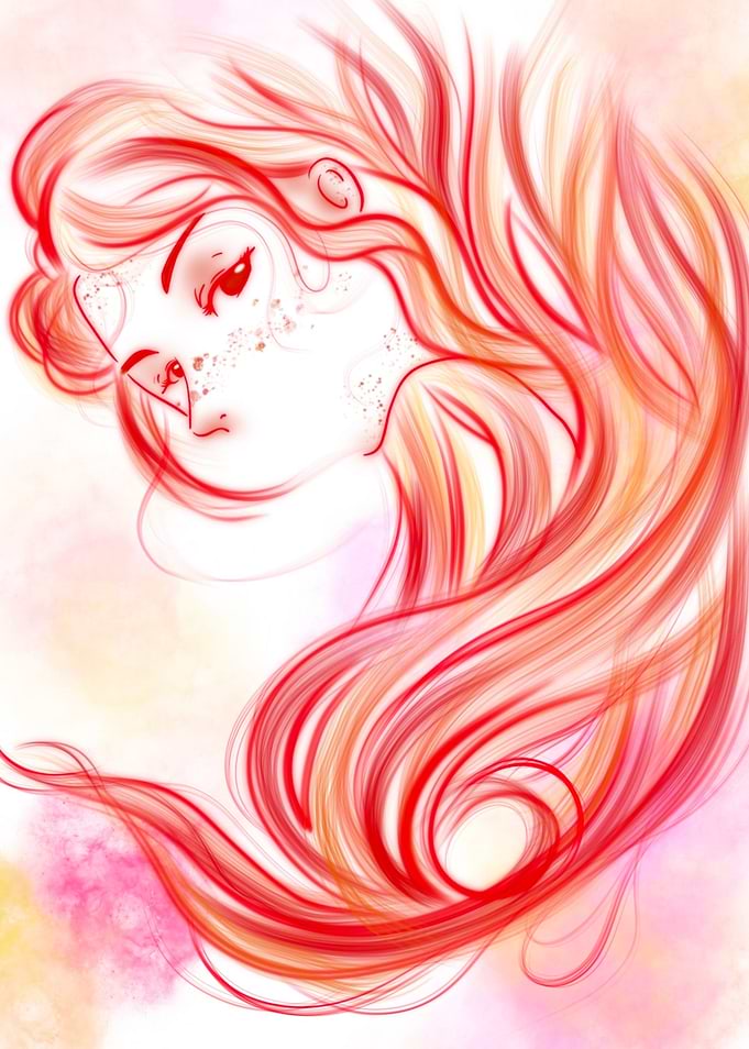 Blazing red hair