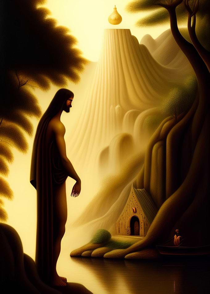 A surreal Christian man