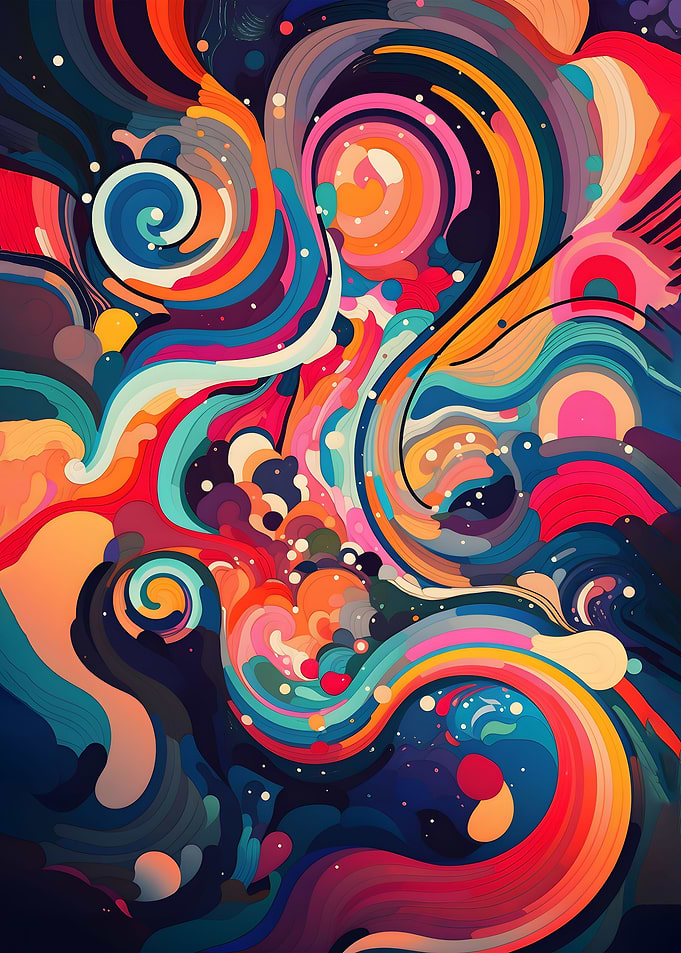 Abstract art warm cold