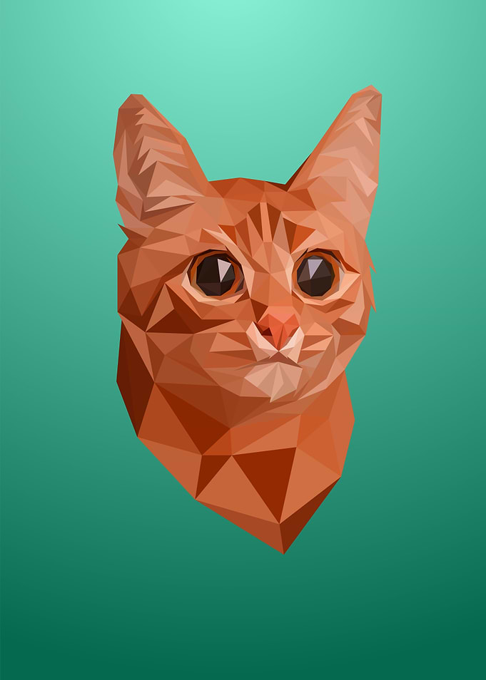 Cat Lowpoly Art Portrait