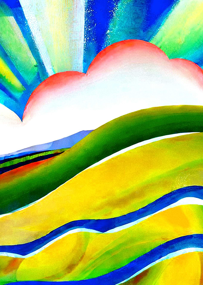 Rainbow Sunburst Landscape