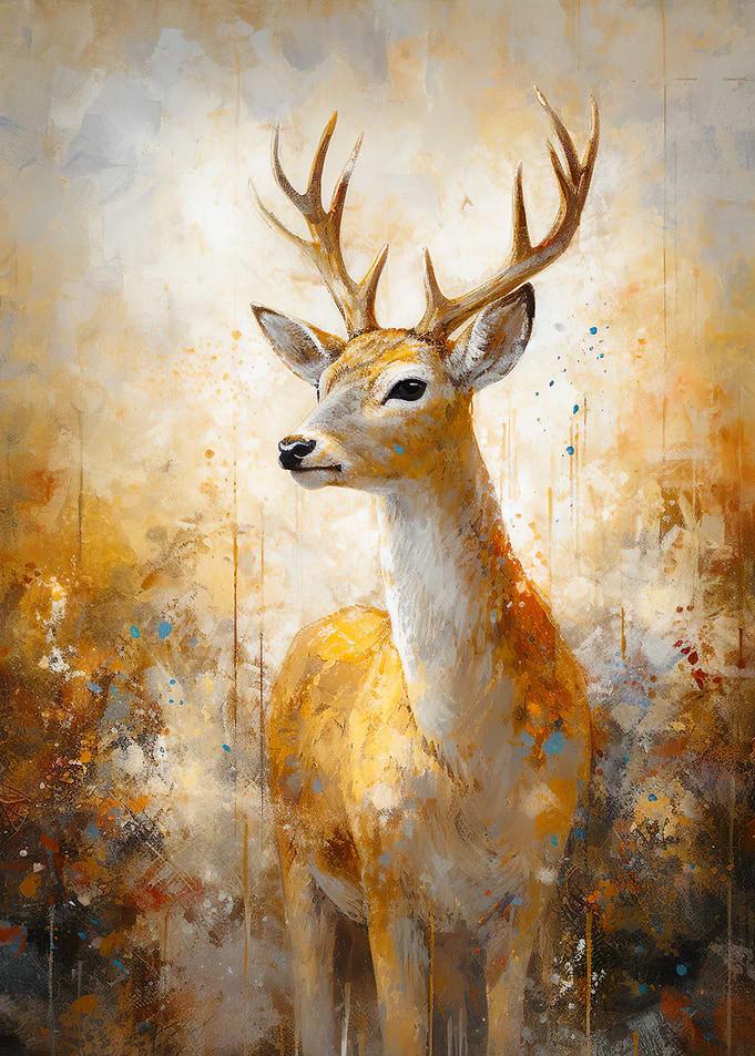 Abstract Golden Deer