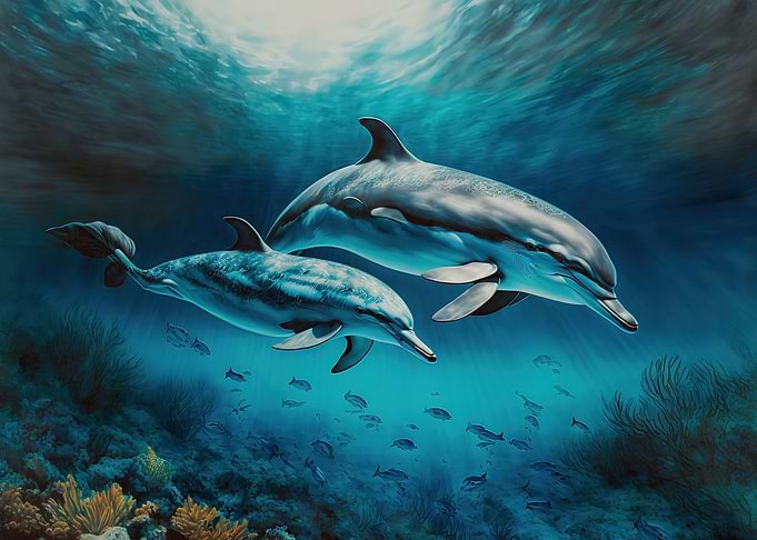 dolphins swimming