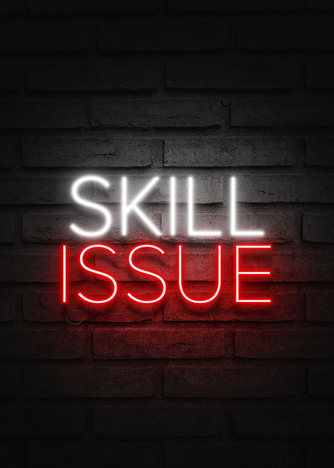 Neon gaming sign skill
