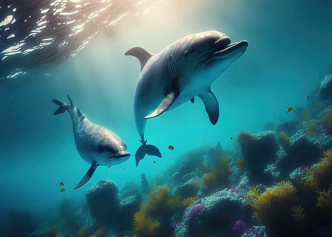 dolphins swimming