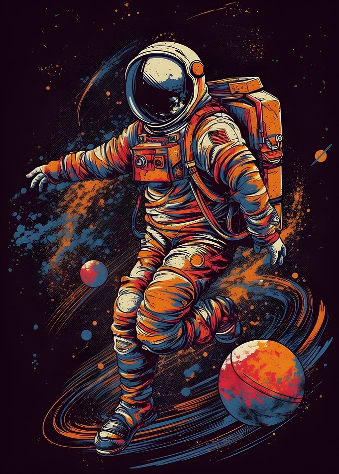 Astro playing Football