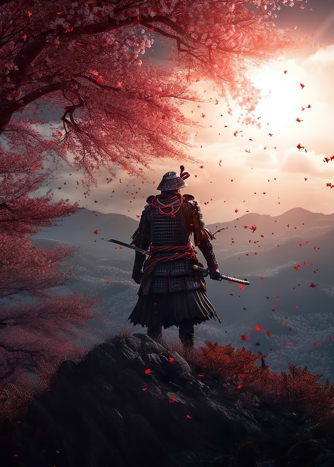 Samurai in mountains
