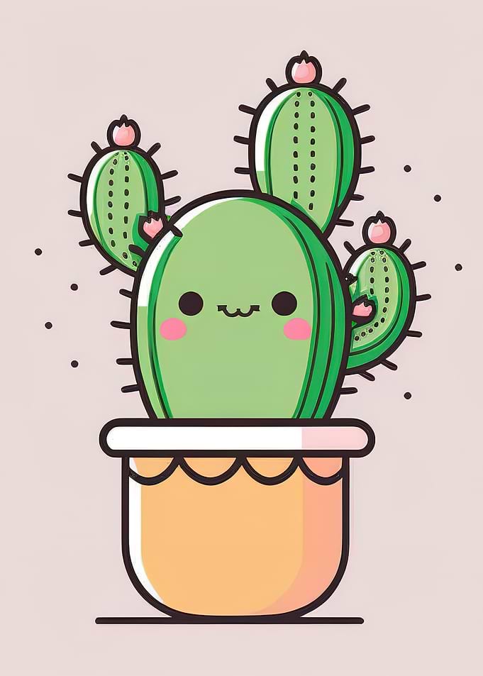 cute cactus kawaii