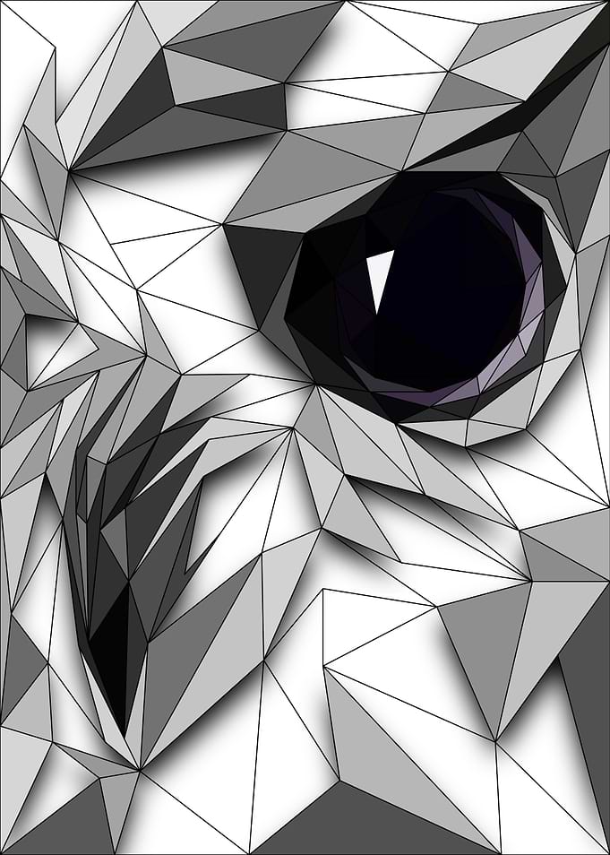 Owl Lowpoly Half Frame