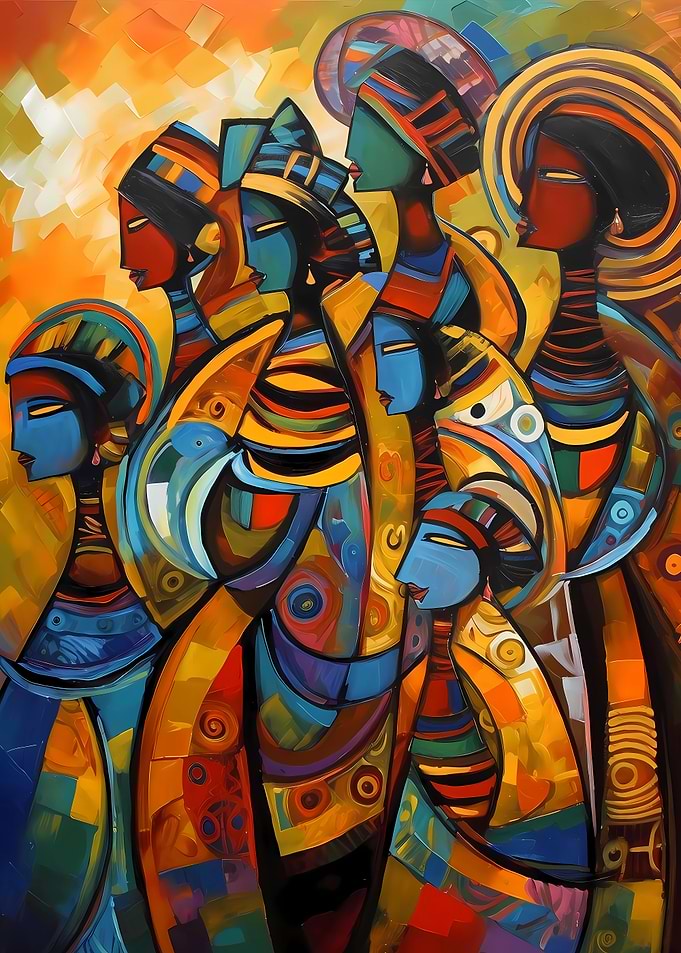 African Art Abstract Women
