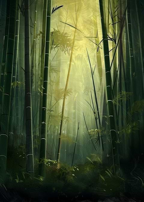 Bamboo Forest — Japanese art metal poster