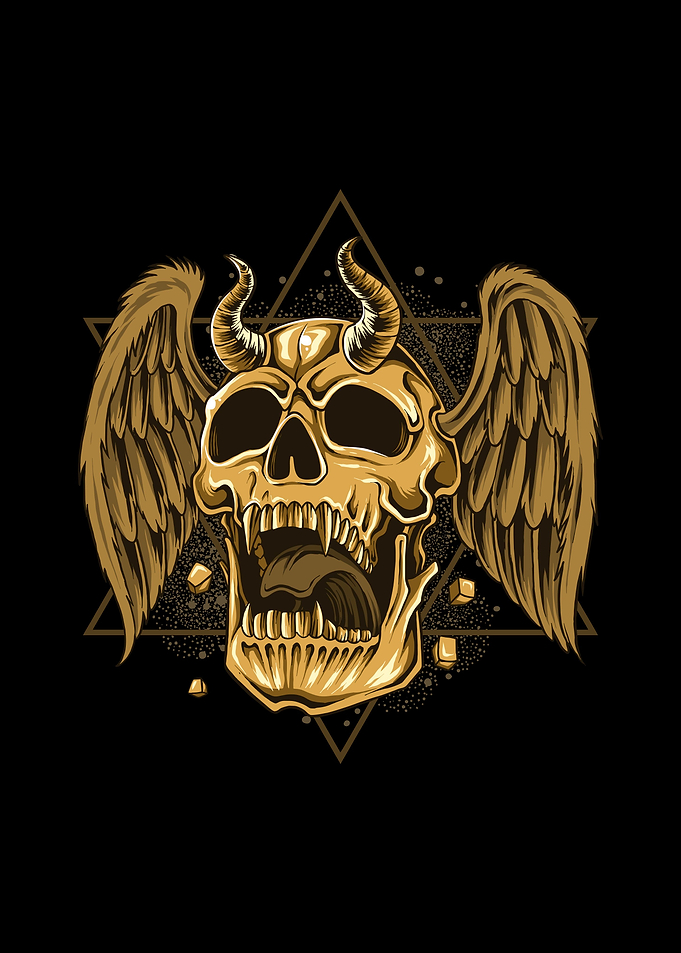 Skull with gold color