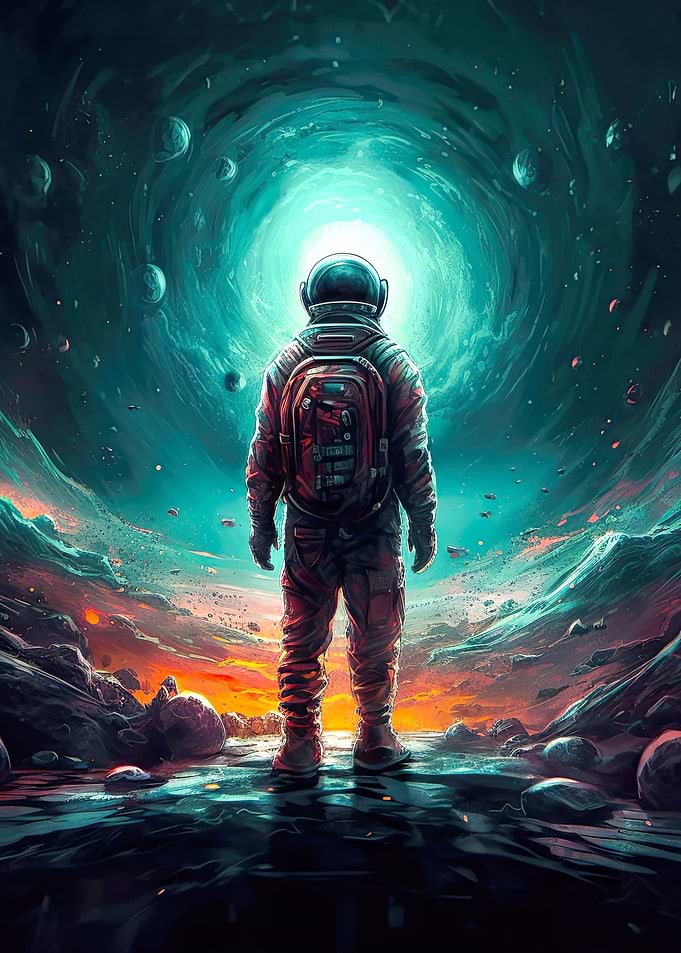 Astronaut in Space Art