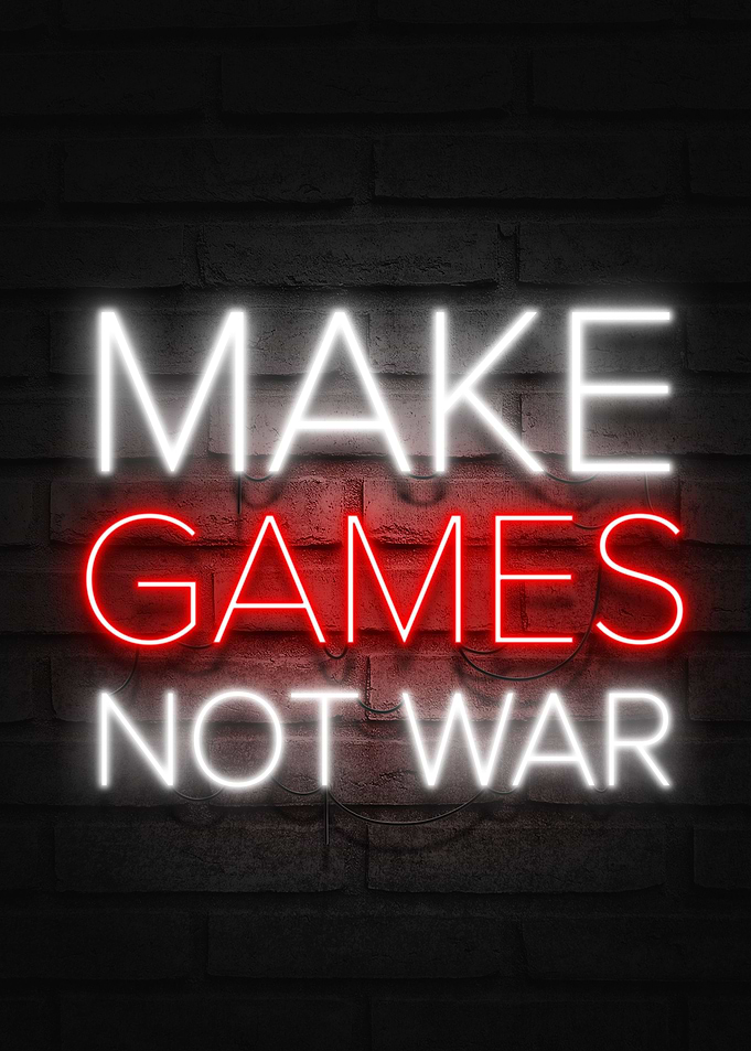 Neon gaming sign war