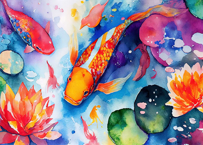 Colorful Pond Lotus