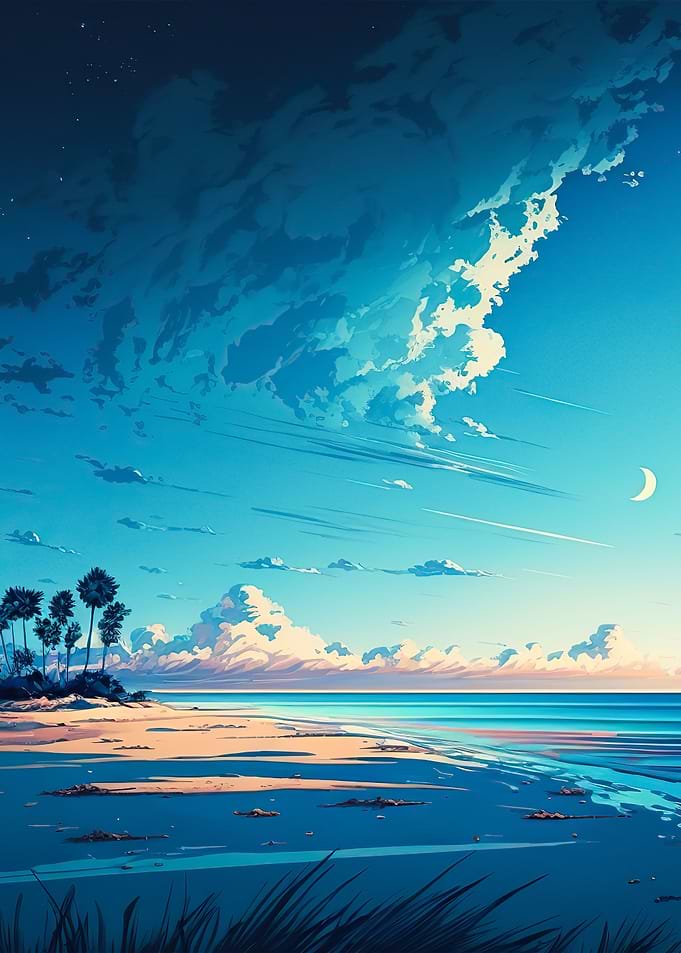 Beach sunset landscape