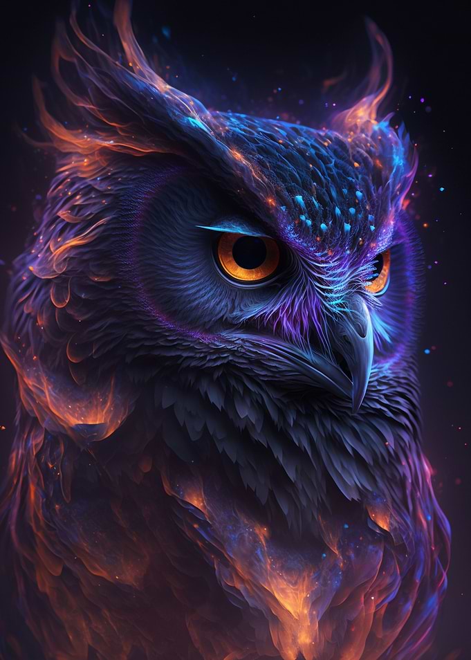 Galaxy Owl Bird