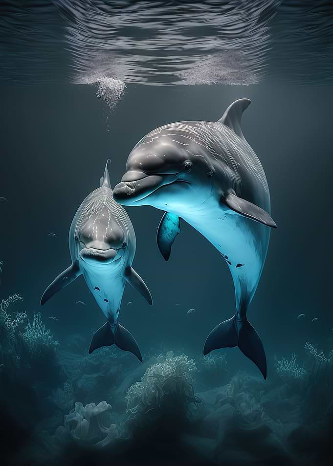dolphins swimming