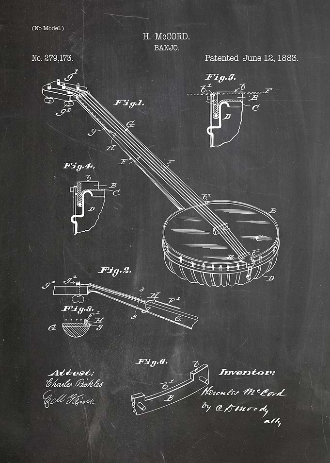 Banjo patent 1883